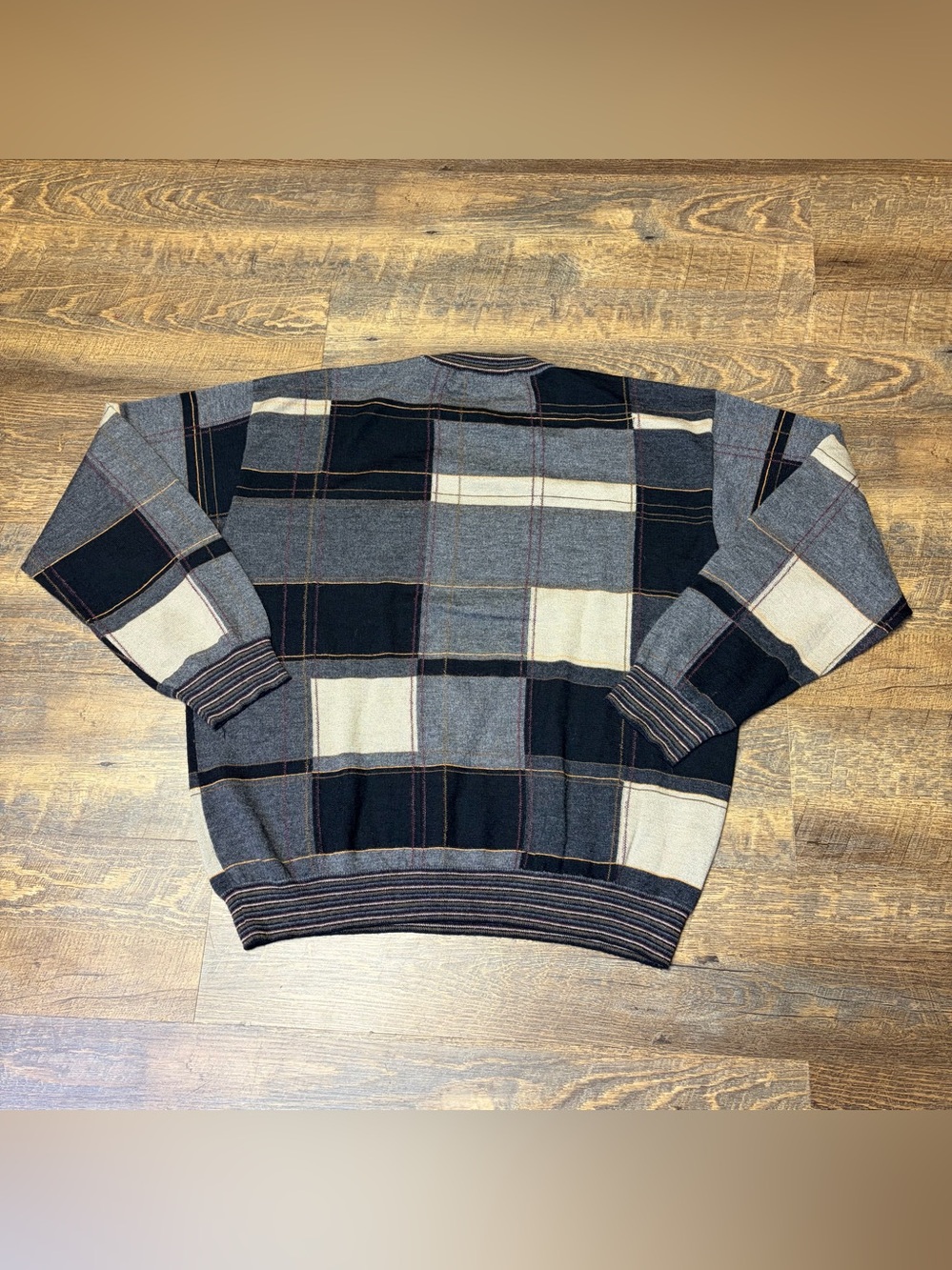 Jhane Barnes Silk Alpaca Blend Sweater Mens Large Multicolor Grandpa Vintage - Picture 8 of 8